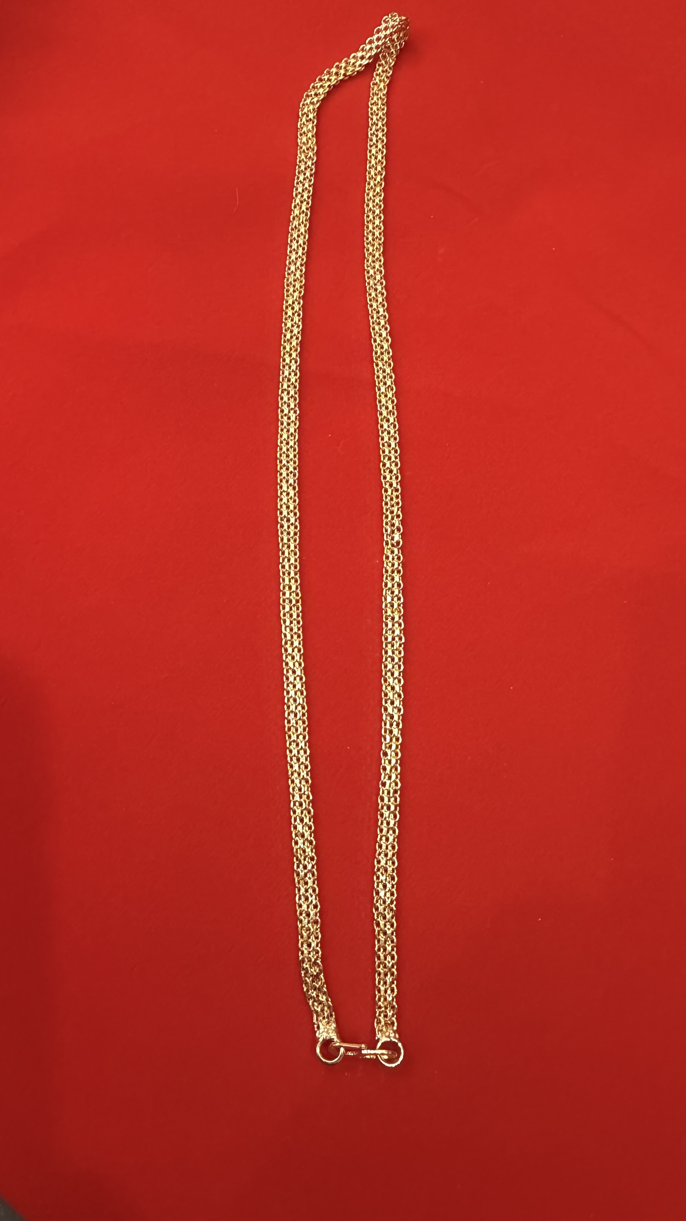 Maaruthi Jewellery Designs — Classic Gold-Finish Woven Mesh (Jali) Chain 18 inches  mens chine