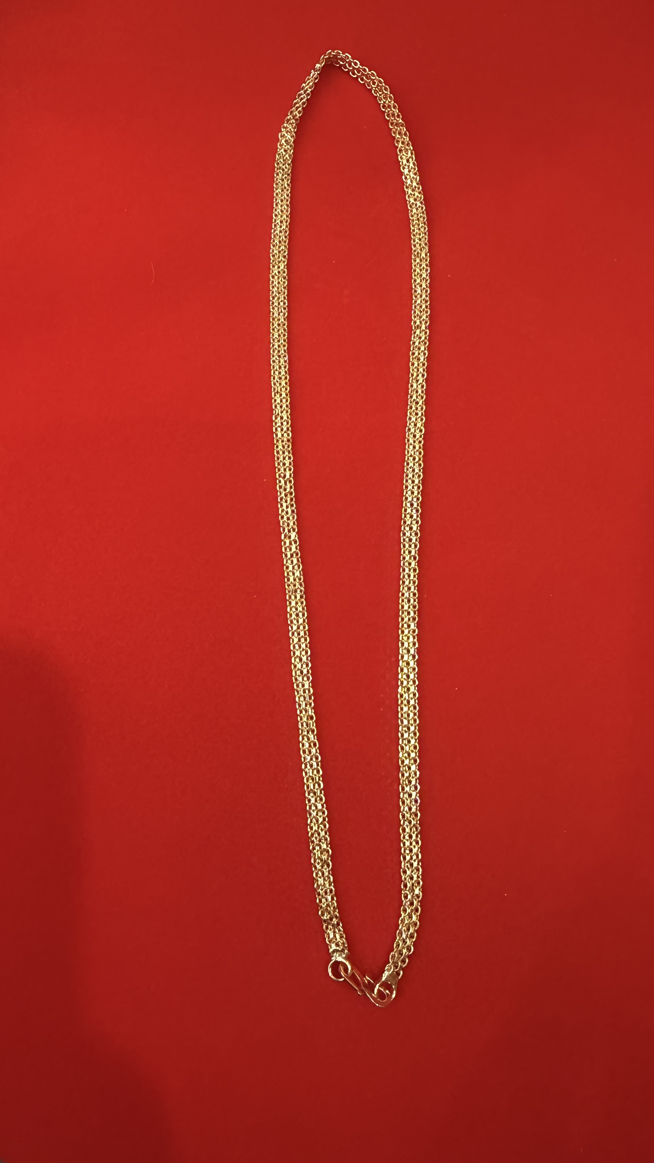 Maaruthi Jewellery Designs — Classic Gold-Finish Woven Mesh (Jali) Chain 18 inches  mens chine